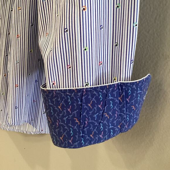 Men’s XL Bugatchi Striped Button Down Dress Shirt in Excellent Preloved Cond. - Picture 4 of 4